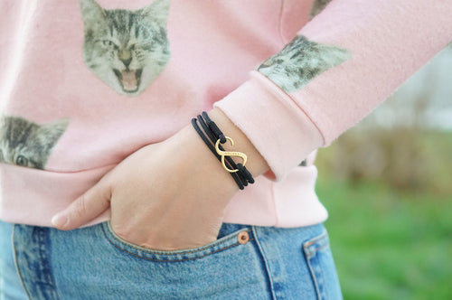 Ndless bracelet 24K gold triple loop